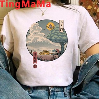 เสื้อยืด พิมพ์ลายการ์ตูน Studio Ghibli Totoro Spirited Away สําหรับผู้หญิง y2k