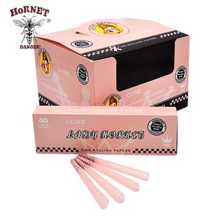 40 มวน พร้อมส่ง กระดาษโรล Hornet Pink King Size Pre-rolled Cones