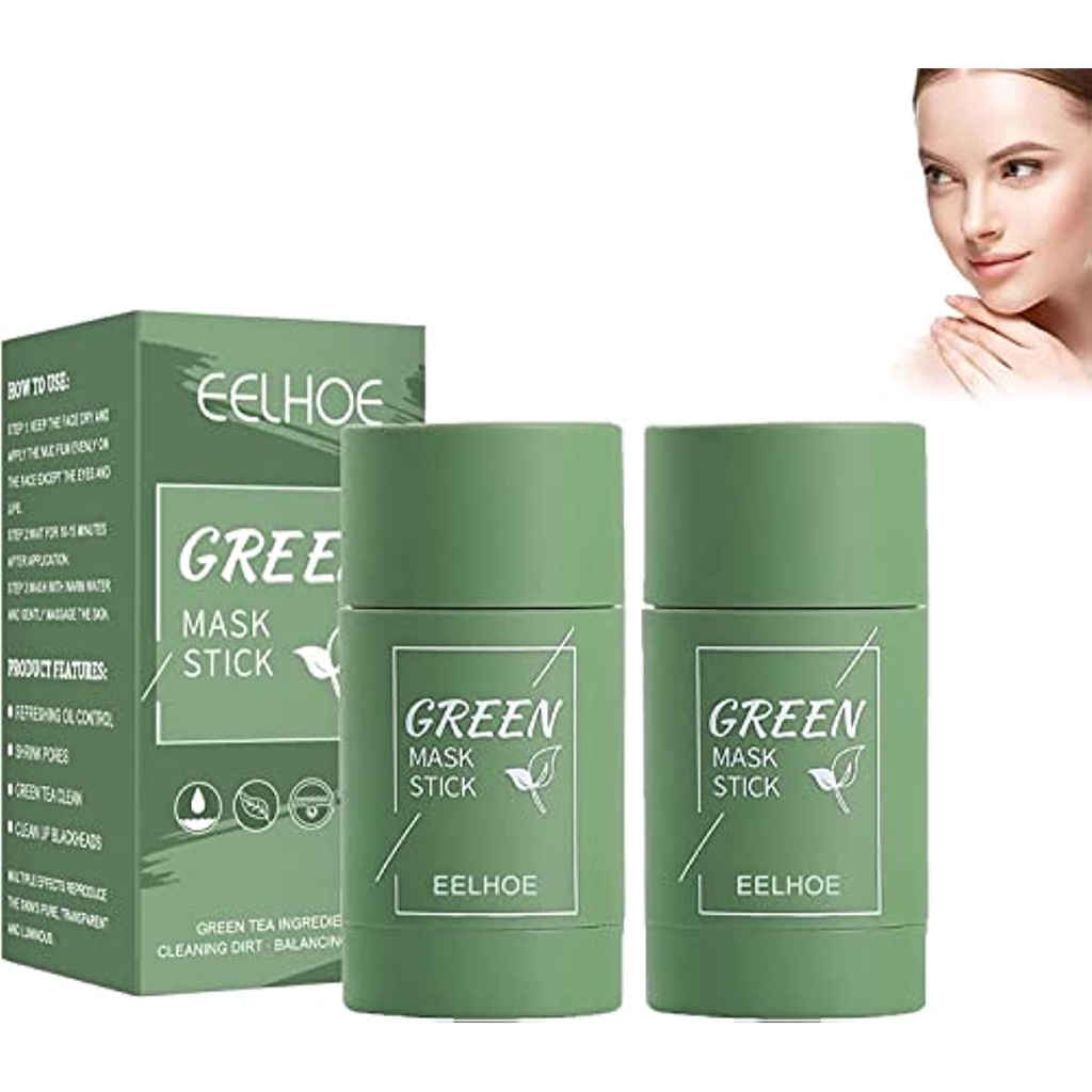 Poreless Deep Cleanse Mask Stick Green Mask Stick Blackhead Remover, Green Tea Face Stick for
