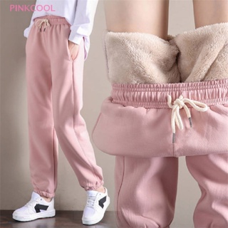 Pinkcool กางเกงเลกกิ้งลําลอง ผ้าฟลีซ แบบหนา ให้ความอบอุ่น สีพื้น พลัสไซซ์ แฟชั่นฤดูหนาว สําหรับผู้หญิง