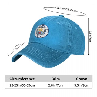 พร้อมส่ง หมวกเบสบอล ผ้าฝ้าย 100% พิมพ์ลายโลโก้ Manchester City F.C. ปรับขนาดได้ เข้ากับทุกชุด สําหรับผู้ชาย และผู้หญิง