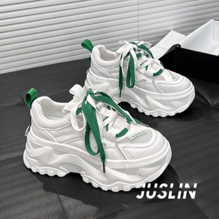 JUSLIN  รองเท้าผ้าใบผู้หญิง รองเท้าผ้าใบ อ่อนนุ่ม สไตล์เกาหลีฮ แฟชั่น สะดวกสบาย สุขภาพดี Beautiful ทันสมัย คุณภาพสูง Chic B25F074 37Z230910