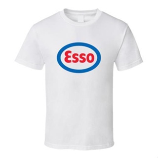 เสื้อยืดแขนสั้นเสื้อยืดคอก ลมแขนสั้นลายโลโก้ esso ImperialS-5XL