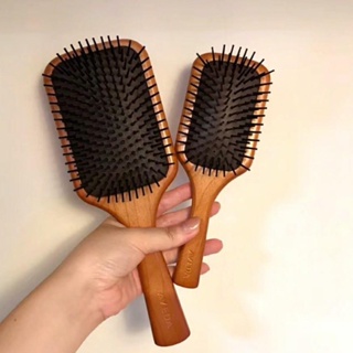 ส่งจากไทย Aveda Brush แปรงหวีไม้แท้ นวดดูแลรากผมเส้นผมหนังศรีษะ