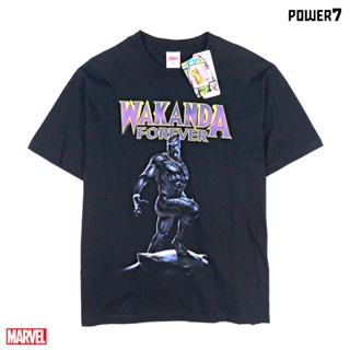 Power 7 Shop เสื้อยืดการ์ตูน มาร์เวล Black Panther ลิขสิทธ์แท้ MARVEL COMICS  T-SHIRTS (MVX-183)