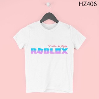 เสื้อยืดแขนสั้นลําลอง คอกลม พิมพ์ลายการ์ตูน Roblox น่ารัก แฟชั่นฤดูร้อน สไตล์ฮิปฮอป สําหรับเด็กผู้หญิง_04