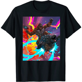 Best Quality Godzilla Vs King Kong Movie Comics Colorful Painting Graphics T-Shirts_01