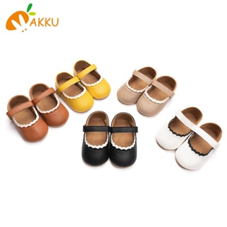 Akku รองเท้าเจ้าหญิง สีพื้น แฟชั่นฤดูใบไม้ผลิ และฤดูใบไม้ร่วง สําหรับเด็กวัยหัดเดิน