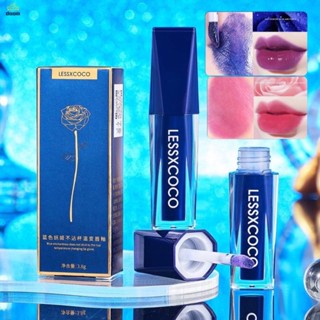 ลิปสติกลิปกลอสสีฟ้าเปลี่ยนสีลิปเคลือบ Lessxcoco ลิปสติกถูกๆ กันน้ำชุ่มชื้นเปลี่ยนอุณหภูมิ【ดู】