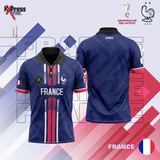 เสื้อกีฬาแขนสั้น ลายทีมชาติฝรั่งเศส FIFA Design WORLD CUP QATAR 2023