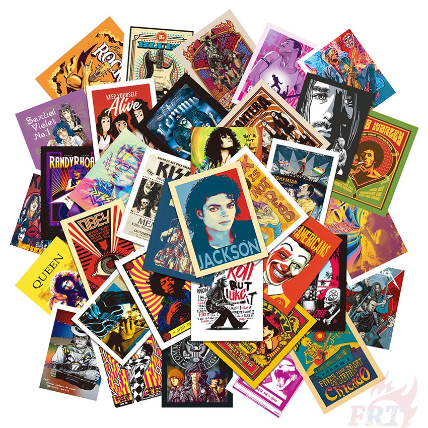 Retro Rock Band Poster Series 02 Stickers 50Pcs/Set DIY Fashion ...
