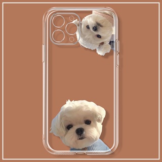 เคสโทรศัพท์มือถือใส แบบนิ่ม ลายลูกสุนัข ป้องกันกล้อง สําหรับ iPhone 14 13 12 Mini 11 Pro Max 14Plus