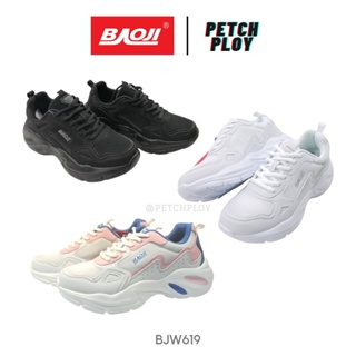 สินค้า (BJW619) Baoji รองเท้าผ้าใบผู้หญิง รองเท้าวิ่ง ออกกำลังกาย บาโอจิ Size 37-41 รุ่น BJW619