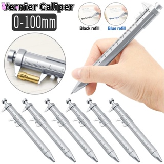 0-100 มม. Vernier Caliper ปากกามาร์กเกอร์ สีเงิน เครื่องมือวัด มัลติฟังก์ชั่น ปากกาลูกลื่น สร้างสรรค์ นักเรียน เขียน เครื่องเขียน