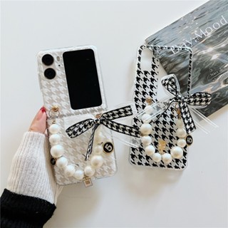 เคสโทรศัพท์มือถือ แบบแข็ง ป้องกันกระแทก สําหรับ Oppo Find N2 Flip Houndstooth