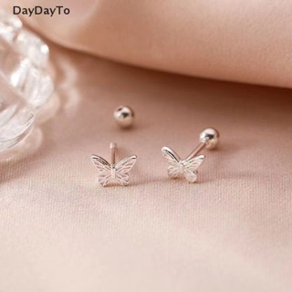 Daydayto ใหม่ ต่างหูสตั๊ดเกลียว รูปกระดูกหู ผีเสื้อ กลวง แวววาว เครื่องประดับ สําหรับผู้หญิง งานแต่งงาน ปาร์ตี้ ของขวัญ 1 คู่