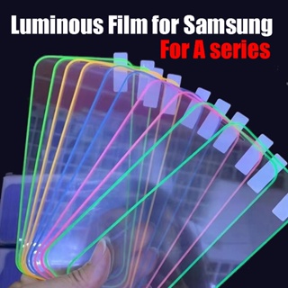 ฟิล์มกระจกนิรภัย เรืองแสง สําหรับ Samsung A73 A72 A71 A70 A53 5G A52 A51 A50 A41 A10