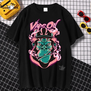 100% Cotton Couple T Shirt New Mens floral print Streetwear 2022 Summer Fashion King Kong T-shirt Loose Round Neck_01