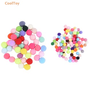 Cooltoy ลูกบอลปอมปอม ผ้าสักหลาด หลากสี ขนาดเล็ก 10 มม. 20 มม. DIY 100 ชิ้น