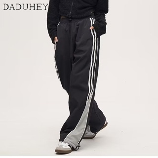 DaDuHey🔥 Mens Casual Pants Loose Straight Sweatpants Fashion Striped Ankle-Tied Sports Pants