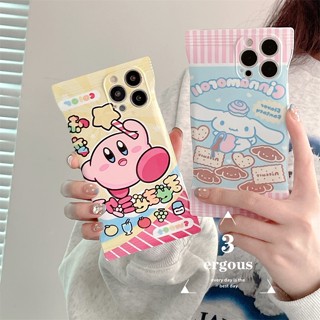 ใหม่ เคสโทรศัพท์มือถือแบบนิ่ม ลายขนมขบเคี้ยว Kirby และ Cinnamoroll น่ารัก สร้างสรรค์ สําหรับ iPhone 14 13 12 11 Pro Max SE2020 X XR Xs Max 7 8 6 6s Plus