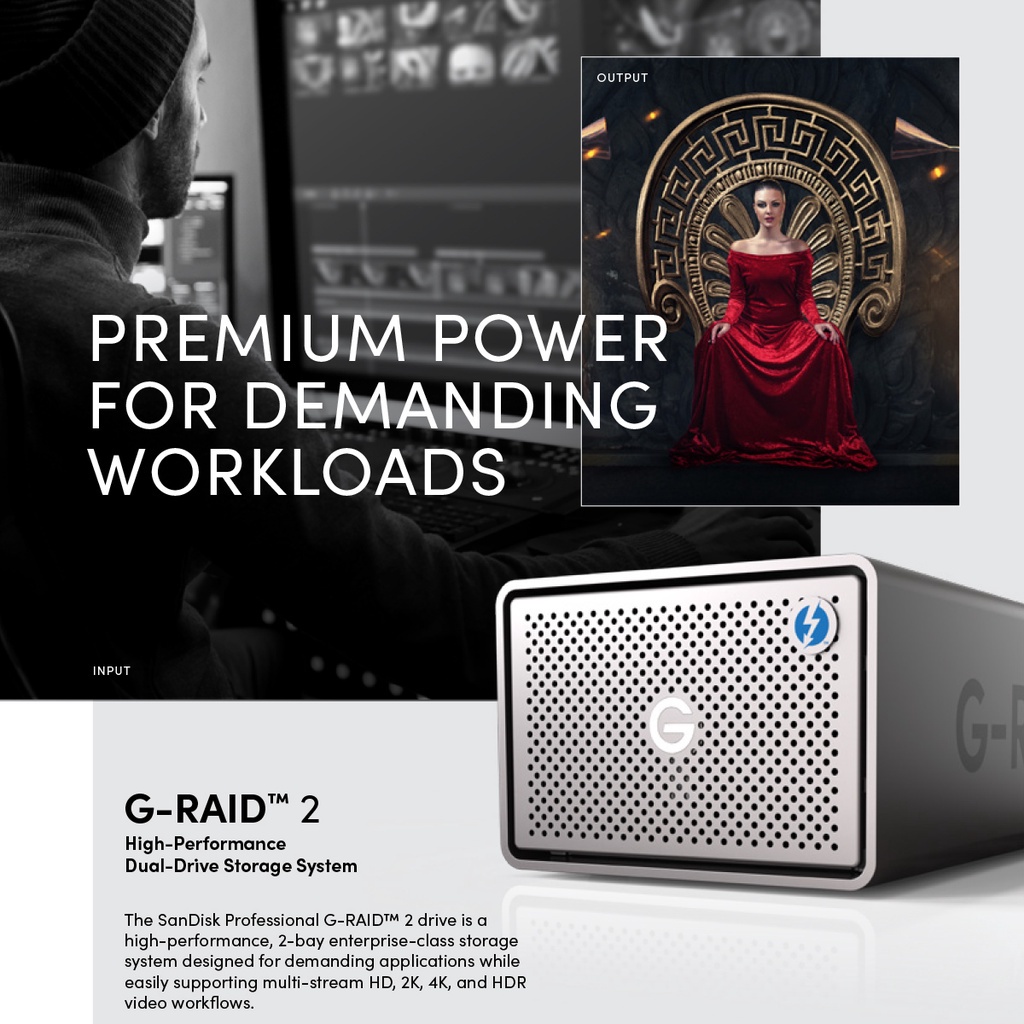 SanDisk Professional G-RAID 2 24TB 2-Bay RAID Array 2 x 12TB SanDisk Professional G-RAID 2 24TB 2-Bay RAID Array 2 x 12TB