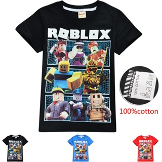 Roblox Pattern Kids Boys 100% Cotton NEW เสื้อยืดแขนสั้น Tee 3 สี_04