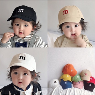 หมวกเบสบอล ปักลายตัวอักษร M แฟชั่นฤดูร้อน สไตล์ฮิปฮอป สําหรับเด็กผู้ชาย และเด็กผู้หญิง อายุ 0-4 ปี