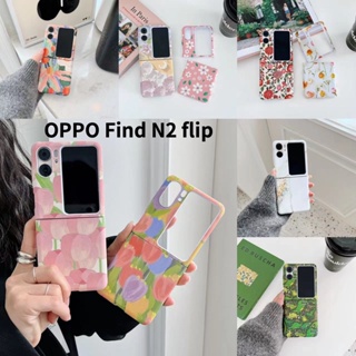 เคสโทรศัพท์มือถือแบบแข็ง กันกระแทก ลายดอกไม้ ดอกทิวลิป หินอ่อน แฟชั่น สําหรับ OPPO Find N2
