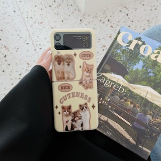 เคสโทรศัพท์มือถือแบบนิ่ม กันกระแทก ลายการ์ตูนสุนัข แมวน่ารัก สําหรับ Samsung Galaxy Z Flip 4 5G Z Flip 3