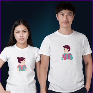 เสื้อยืดผู้ Couple Love Printed Couple T-shirt Cute Latest Fashion Design Couple T-shirt Valentines Day เสื้อยืด S-5XL