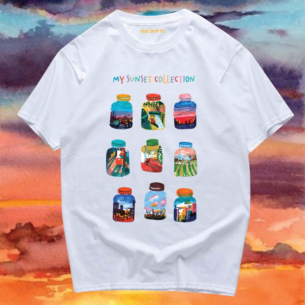 พร้อมส่งเสื้อเฮีย-เสื้อ-sunset-ผ้าcotton-100-มีสองสี-ทั้งทรงปกติและ-oversize