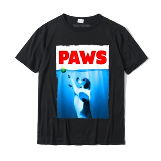 Paws Jaws Dog And Tennis Ball For Men Dog Lovers T-Shirt Mens Dominant Crazy Tops Shirt Cotton Fashionable_02