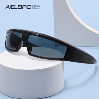 Aielbro แว่นตากันแดด กรอบเล็ก สไตล์ฮิปฮอป กลางแจ้ง กีฬา ขี่จักรยาน แว่นตา