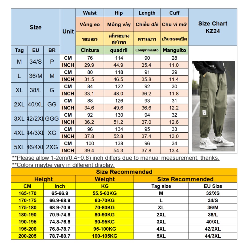 กางเกงคาร์โก้ลําลอง-ผ้าฝ้าย-เอวยางยืด-ทรงหลวม-มีหลายกระเป๋า-สีพื้น-สไตล์ฮิปปี้-สําหรับผู้ชาย