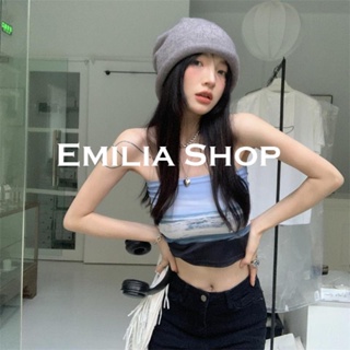 EMILIA SHOP เสื้อกล้ามครอป เสื้อแขนกุด สไตล์เกาหลี A20K0CI