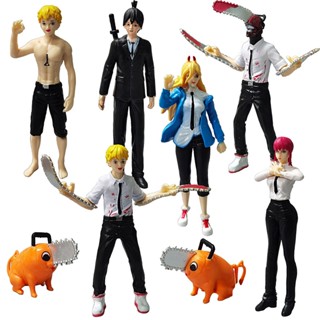 ตุ๊กตาฟิกเกอร์ pvc รูปการ์ตูนอนิเมะ Mitaka Asa Pochita Power Denji 8 ชิ้น ต่อชุด