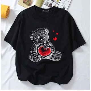 &lt;myBHAJU&gt; LOVE TEDDY BEAR 100% COTTON T-SHIRT LENGAN PENDEK/TShirt Fesyen lelaki perempuan/Oversize/Plus Size Tee/W_02