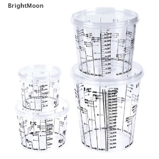 Brightmoon ถ้วยผสมสีพลาสติก PP พลาสติกแข็ง พร้อมฝาปิด