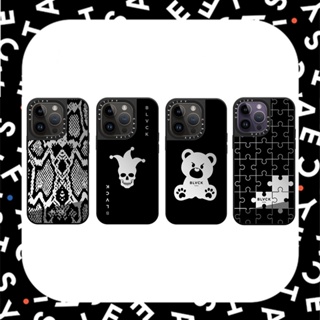 Casetify เคสโทรศัพท์มือถือ ซิลิโคนนิ่ม ลาย BLVCK Paris Serpent พร้อมกระจก สําหรับ iPhone 11 12 13 14 Plus Pro Max