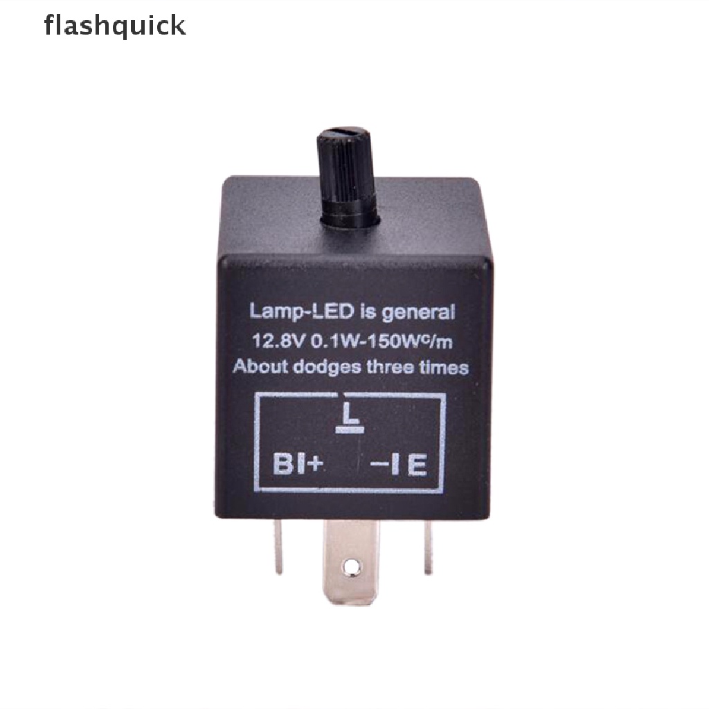flashquick-รีเลย์แฟลชรถยนต์-12v-3-pin-led-ปรับได้-สําหรับไฟเลี้ยว-cf13-nice