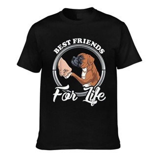 Customized Summer Tee Boxer Dog Best Friends For Life Hip Hop Tshirt For Man_02