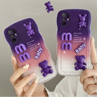 เคสโทรศัพท์มือถือ แบบนิ่ม ลายการ์ตูนหมี ไล่โทนสี สําหรับ OPPO A17k A78 A77 5G A16 A15 A15s A55 A54 A76 A96 A74 A95 4G A53 A33 A52 A92 A7 A5s A12 A11k A1k A3s A31 A9 A5 2020 A71 A37 A83 F11 F9 Pro