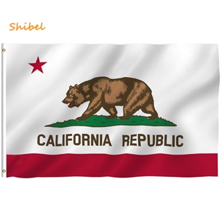 Shibel ธงแบนเนอร์ ทองเหลือง ลายหมี แคลิฟอร์เนีย สาธารณรัฐอเมริกา ขนาด 90X150 ซม. 2020