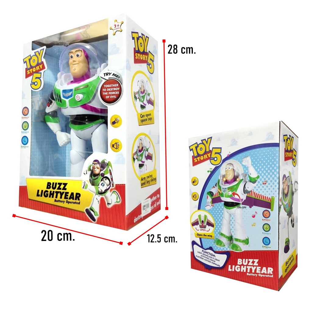 buzz-lightyear-บัส-ไลท์เยียร์-โมเดลของเล่นbuzz-lightyear-toy-story-เดินได้มีไฟ-มีเสียง-กางปีกได้-ขยับแขนได้