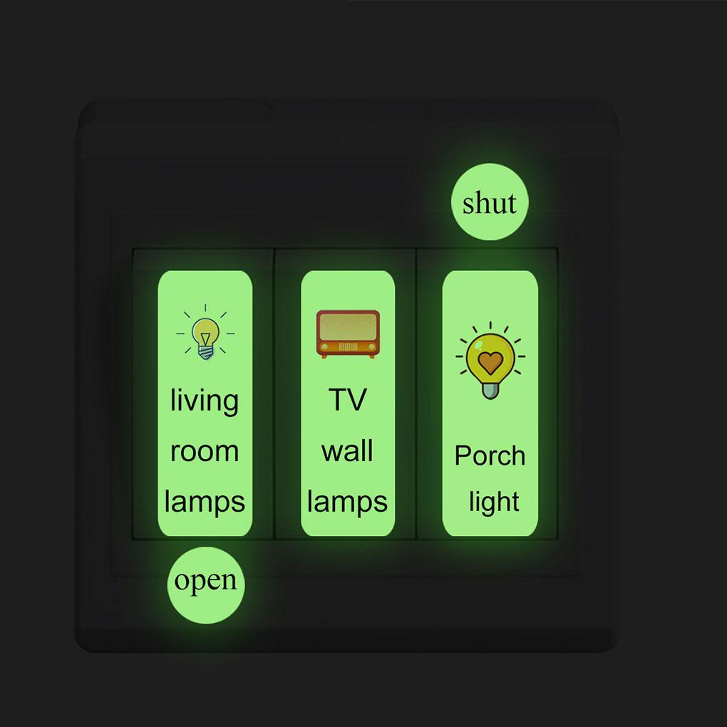 สติกเกอร์วอลเปเปอร์-เรืองแสง-มีกาวในตัว-ลอกออกได้-diy-สําหรับติดตกแต่งสวิตช์ไฟ-ห้องนอน-ห้องครัว
