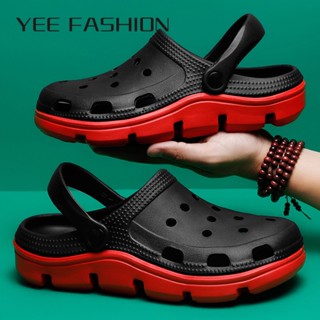 Yee Fashion  รองเท้าแตะผู้ชาย  ชาย เท่ๆ แตะ รองเท้าแตะยางนิ่มแบบสวมรัดส้น หัวโต กลางแจ้ง ชายหาด 23011309