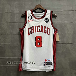 【648】 Nba Chicago Bulls ปี 2022-23 สําหรับผู้ชาย #เสื้อกีฬาแขนสั้น ลายทีม Zach Lavine สีขาว 8 ชิ้น