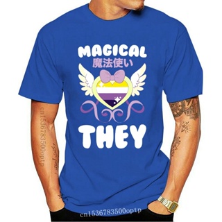 Non-binary Pride man 100% Cotton short sleeve T-Shirt Magical Girl Mahou Shojo Magical Girls Anime Pride Lgbtqa Que_03