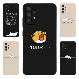 เคสโทรศัพท์มือถือแบบนิ่ม ลายการ์ตูนแมว สําหรับ Samsung Galaxy A24 A73 A23 M14 A54 A34 A14 A04S A52s A13 A33 A23 A53 A72 A52 A32 A22 A12 A04 A81 A91 A51 A71 S23 S22 S21 S20 4G 5G B09